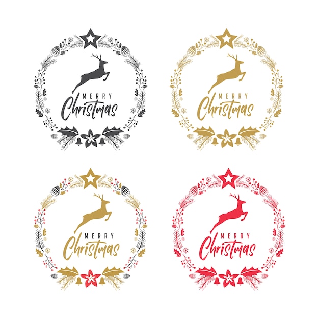 Merry Christmas Deer Elegant Rustic