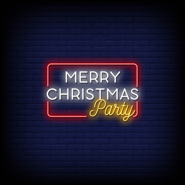 Merry Christmas Party Neon Signs Style Text
