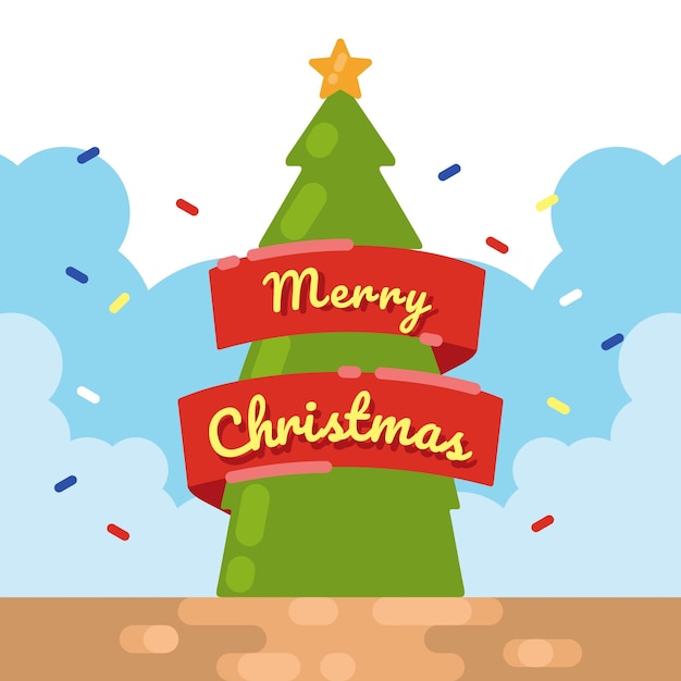 Plik wektorowy merry christmas tree background