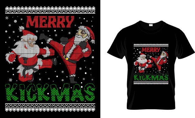 Plik wektorowy merry kickmas t-shirt projekt