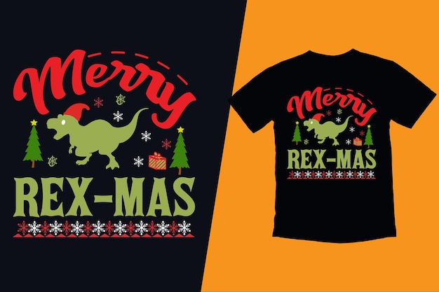 Plik wektorowy merry rex mas christmas day t shirt design