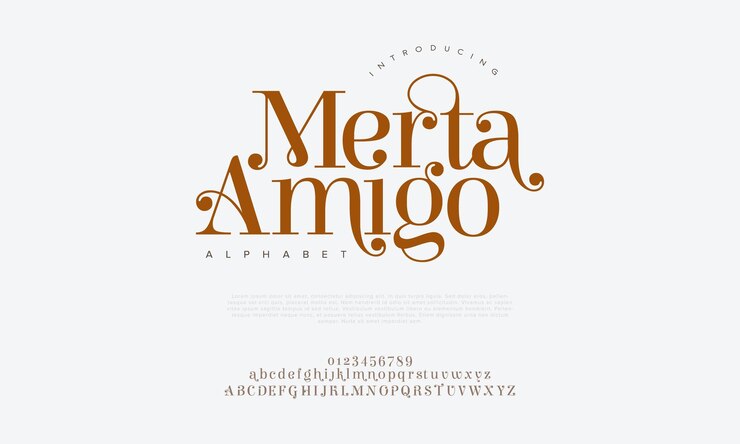 Wektor mertaamigo premium luksus elegancki alfabet litery i liczby elegancka typografia ślubna klasyka