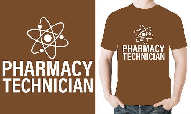 Plik wektorowy męska koszula z napisem technik farmacji.