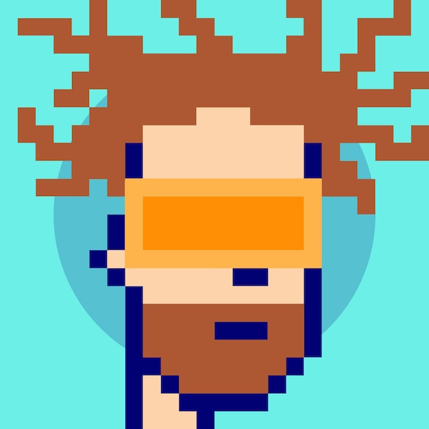 Męska postać w stylu pixel art