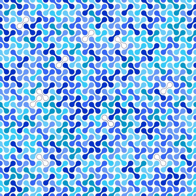 Metaballs w kolorach niebieskim Jednolite wzór abstrakcyjne tła Proste geometryczne kształty Ilustracja wektora