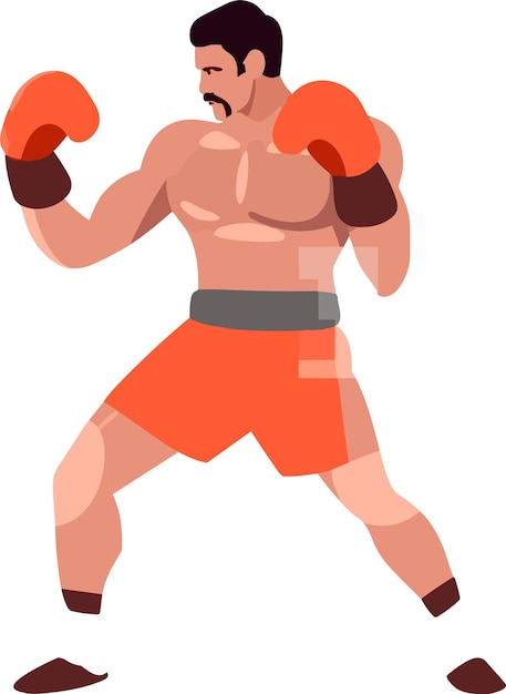 Plik wektorowy mężczyzna bokser w pozycji atakującej
