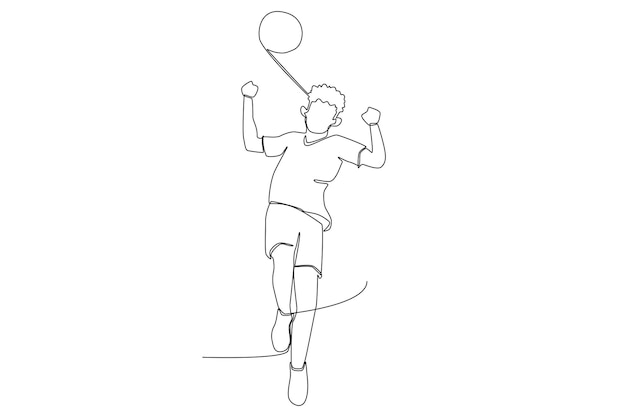 Plik wektorowy mężczyzna kierujący piłką na linii grafiki gry w piłkę nożną lub piłkę nożną