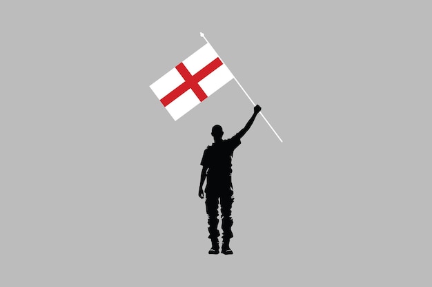 Plik wektorowy mężczyzna trzymający angielską flagę flaga anglii flaga narodowa anglii ilustracja wektorowa