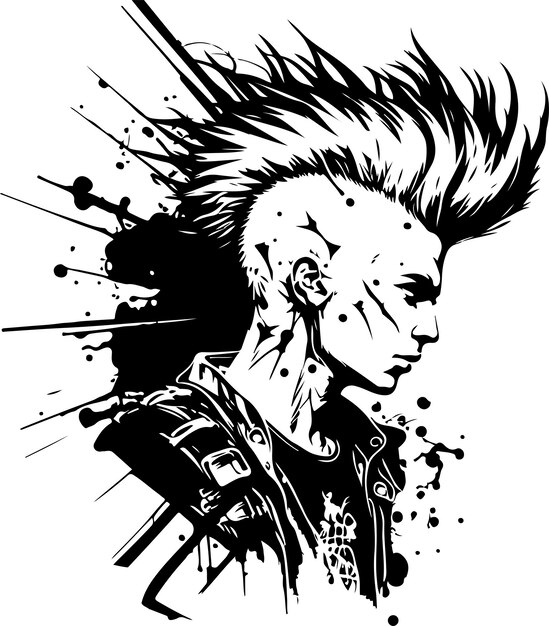 Plik wektorowy mężczyzna z gitarą rock star punk muzyk artystyczny ilustracja wektorowa