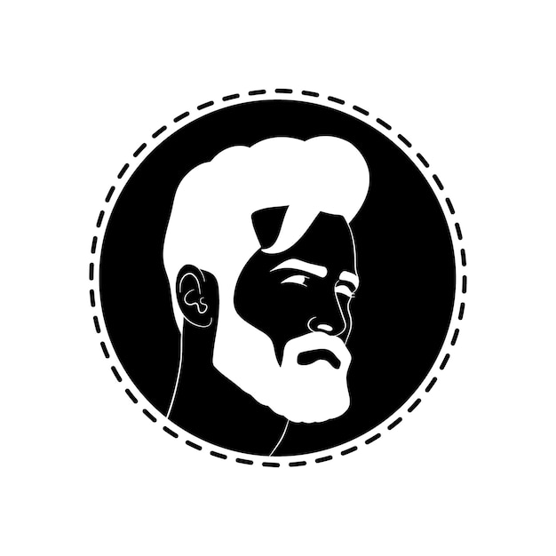 Plik wektorowy mężczyzna z ikoną logo sklepu fryzjerskiego z brodą