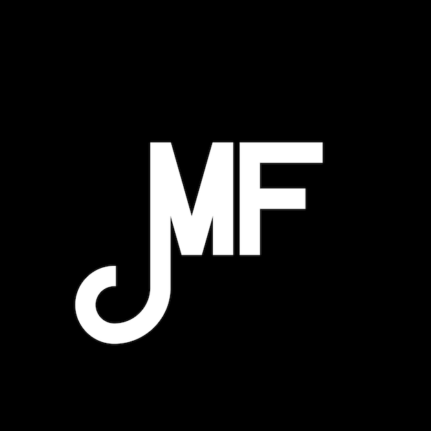 Plik wektorowy mf letter logo design początkowe litery mf logo ikona abstrakcyjny liter mf minimalny szablon projektowania logo m f wektory projektowania liter z czarnymi kolorami mf logo