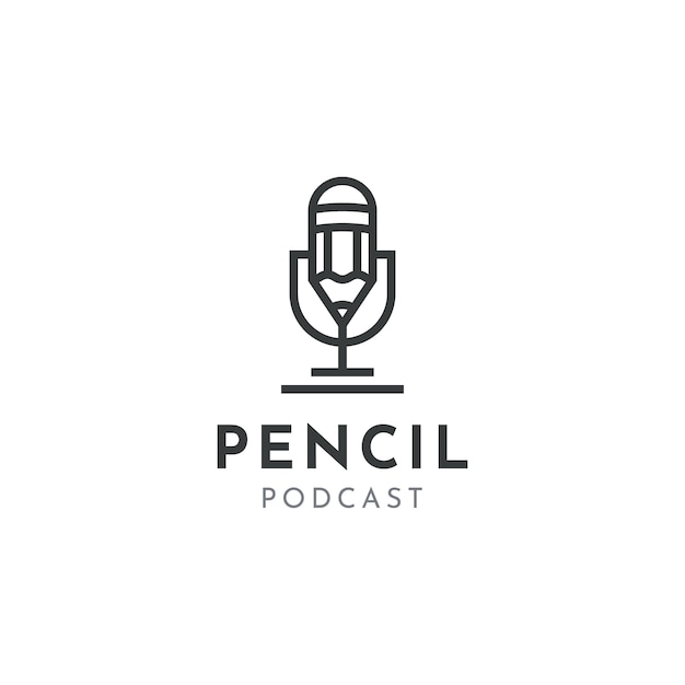 Mic Pencil Microphone Conference Podcast Projekt Logo Radia