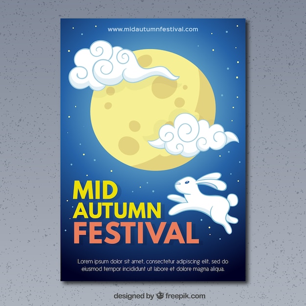 Mid-autumn Festival Tle Z Królika I Księżyca