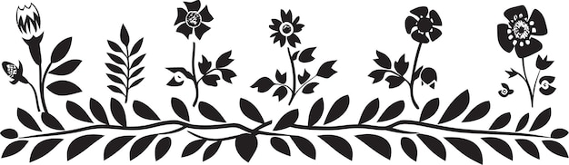 Plik wektorowy midnight inked garden edge floral vector logo design elegant flora perimeter czarna ikona botaniczna
