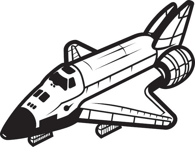 Midnight Missile Vector Rocket Design in Noir Shadowed Spaceship Czarna ikona rakiety