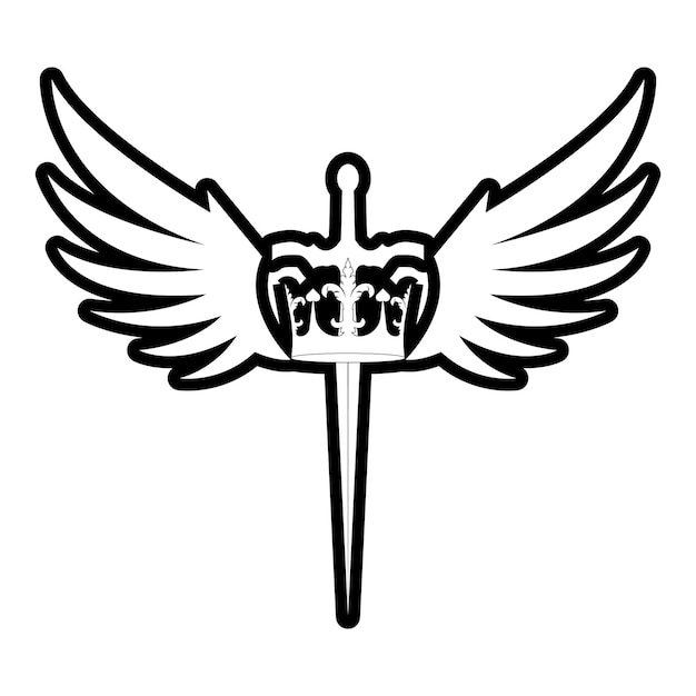 Plik wektorowy miecz ze skrzydłami i grafika wektorowa króla