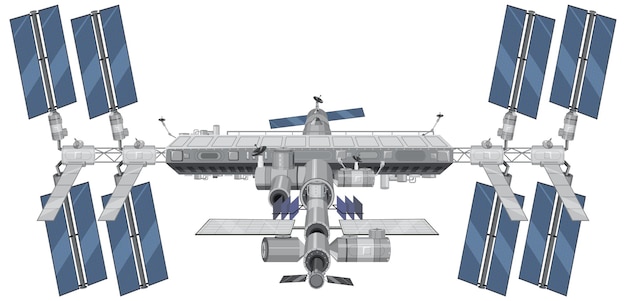 Plik wektorowy międzynarodowa stacja kosmiczna iss na białym tle