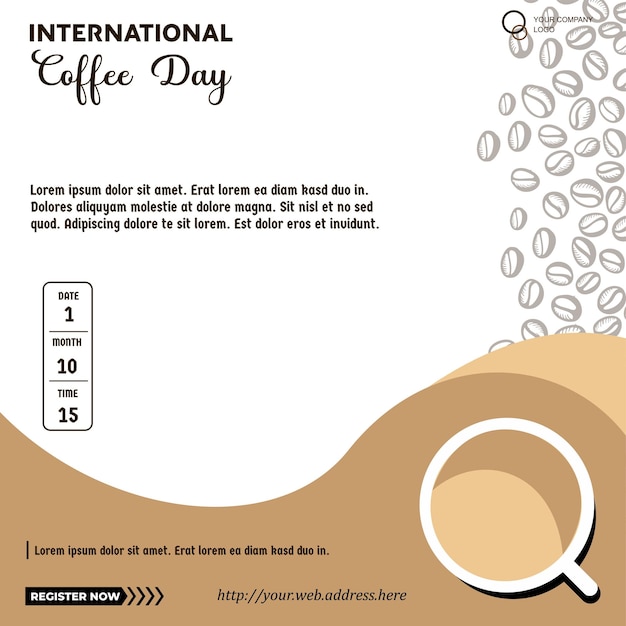 Międzynarodowy Dzień Kawy Nadaje Się Do Plakatu Z życzeniami I Tła Banera
