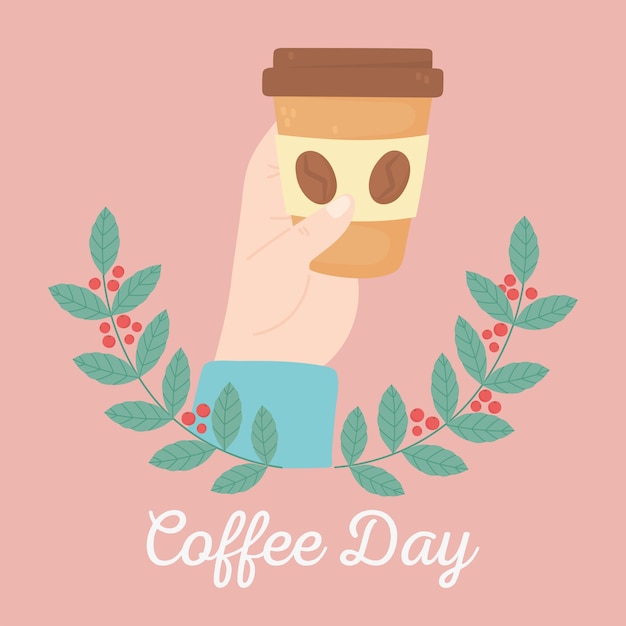 Międzynarodowy Dzień Kawy, Ręka Trzymająca Nasiona Jednorazowego Kubka
