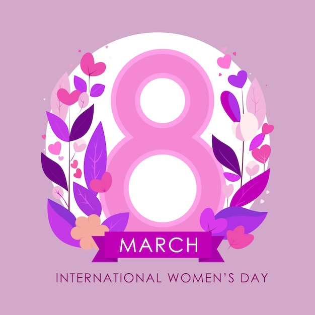 Plik wektorowy międzynarodowy dzień kobiet kartka powitalna kwiatowa ilustracja wektorowa
