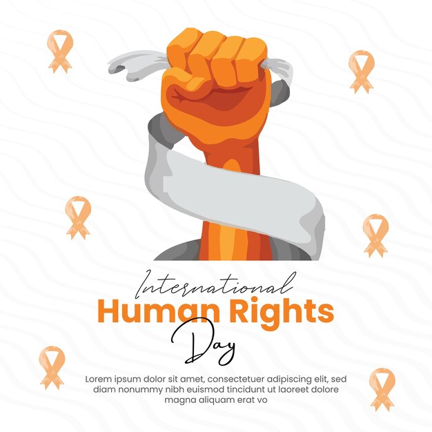 Plik wektorowy międzynarodowy dzień praw człowieka szablon mediów społecznościowych dla instagram post feed