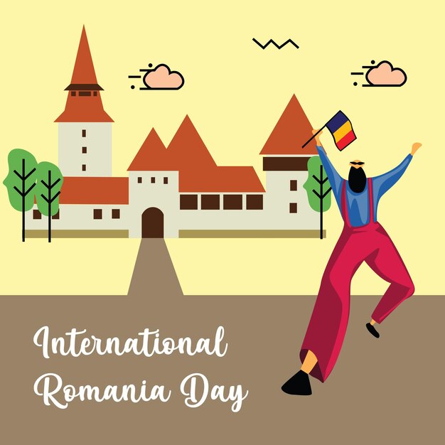 Międzynarodowy Dzień Rumunii Wektor Szablon Projektu Ilustracja