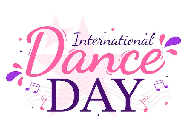 Plik wektorowy międzynarodowy dzień tańca ilustracja z profesjonalnym tańcem występującym w szablonach stron docelowych