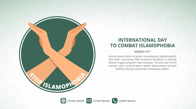 Plik wektorowy międzynarodowy dzień zwalczania islamofobii z skrzyżowanymi rękami