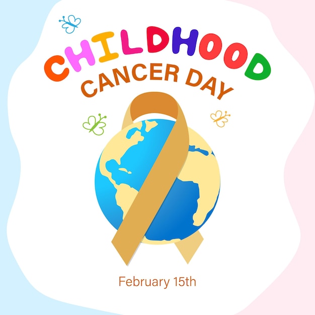 Plik wektorowy międzynarodowy dzień zwalczania raka dziecięcego - 15 lutego