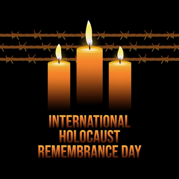 Plik wektorowy międzynarodowy plakat dnia pamięci o holokauście