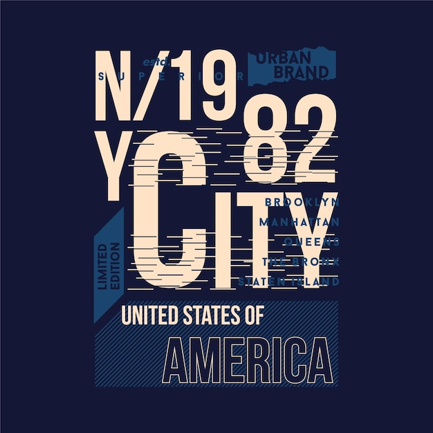 Miejski Brand New York City Graficzny T Shirt Design Typografia Ilustracja Styl Casual