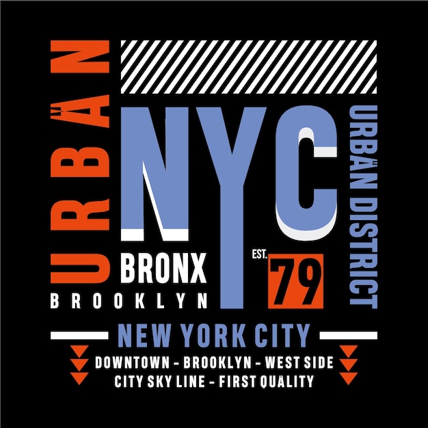 Miejski Projekt Typografii W Nowym Jorku Do Ilustracji Wektorowych T Shirt