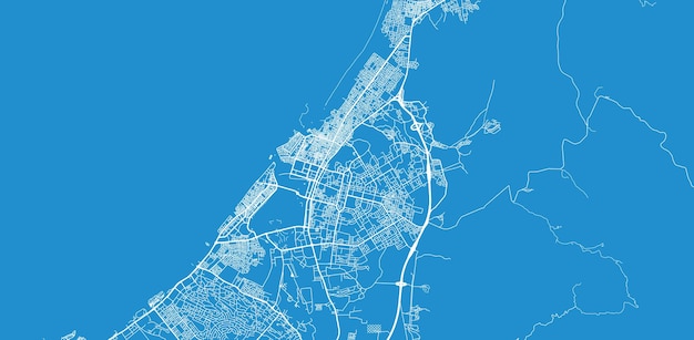 Miejski wektorowy plan miasta ras alkhaimah, zjednoczone emiraty arabskie