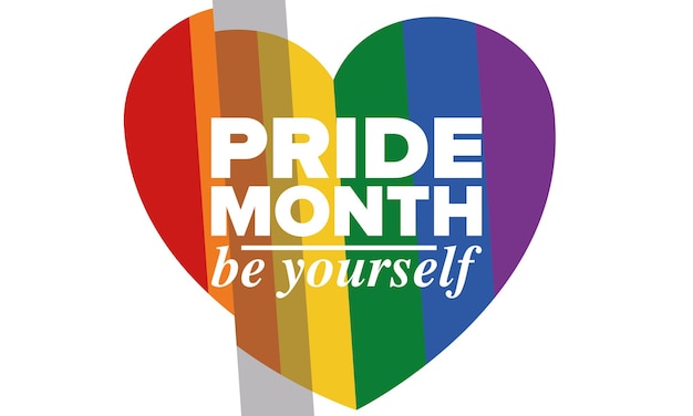 Miesiąc dumy LGBT w czerwcu Flaga LGBT Tęczowa flaga koncepcja miłości Ilustracja wektora Plakat