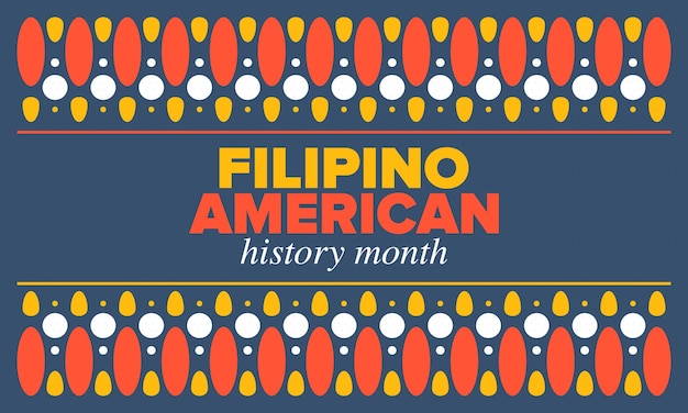 Plik wektorowy miesiąc historii filipińsko-amerykańskiej w październiku ilustracja wektora wakacji filipińczyków i stanów zjednoczonych