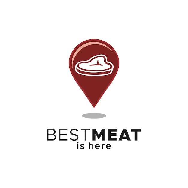 Mięso Gps Pin Pozycja Butchery Market Store Nawigacja Mapa Wektor Logo Projektu