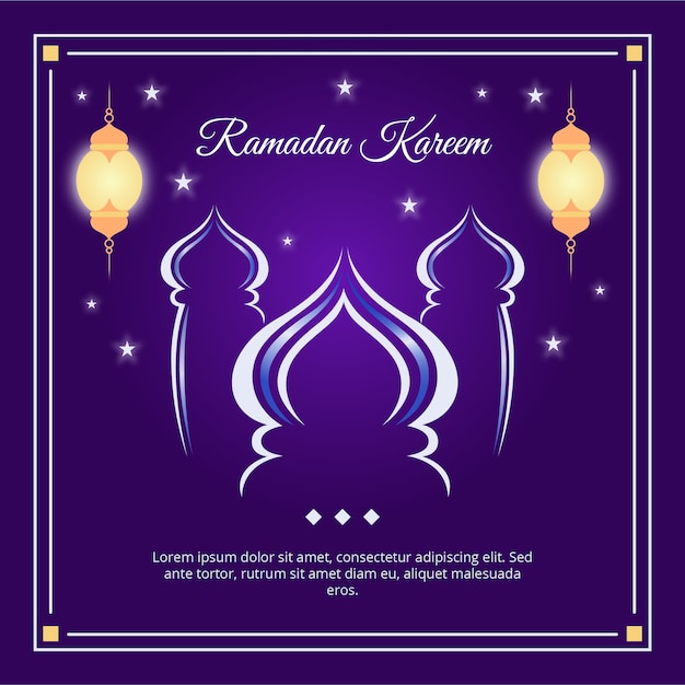 Plik wektorowy mieszkanie szczęśliwe ramadan kareem