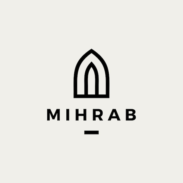 Mihrab Niszowy łuk Drzwi Logo Wektor Ikona Ilustracja