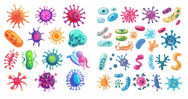 Mikroorganizm bakteria wirus komórka bacillus choroba bakteria i komórki grzybów