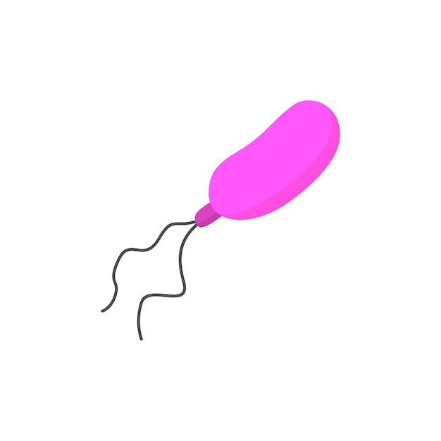 Plik wektorowy mikroorganizm z ikoną kreskówki ogon na białym tle