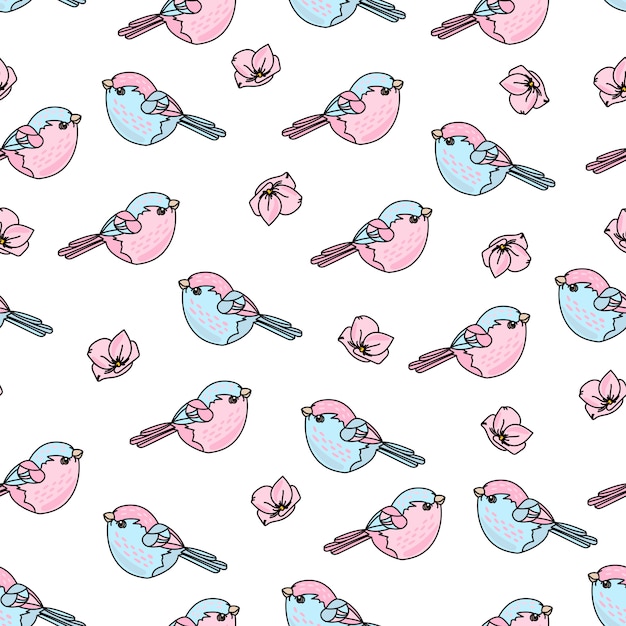 Miłość Bird Valentine's Seamless Pattern