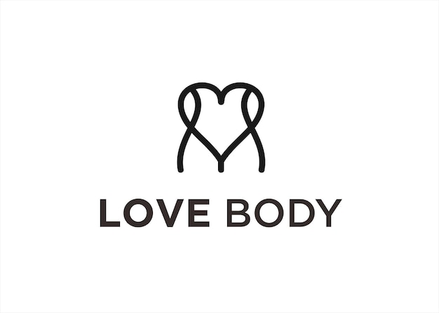 Miłość Ciała Logo Projekt Ilustracji Wektorowych