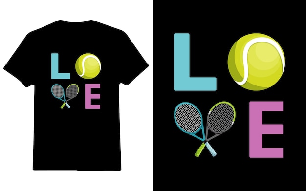 Plik wektorowy miłość do projektowania koszulek tenisowych