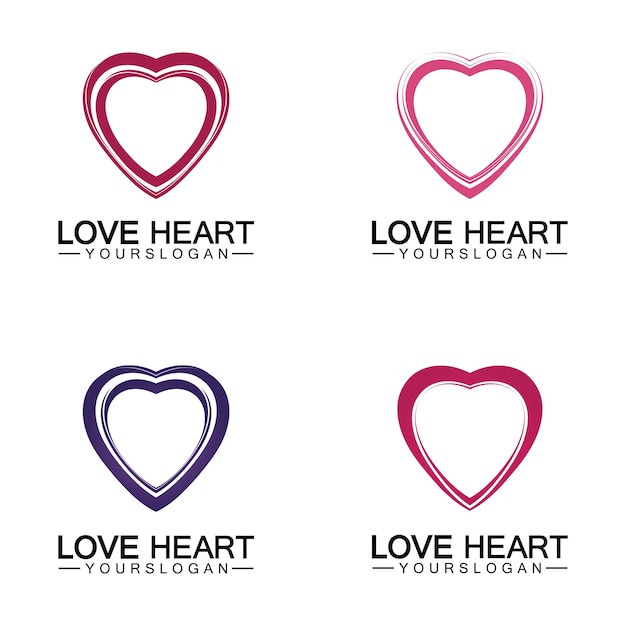 Miłość Serce Logo I Szablon Wektor Symbol