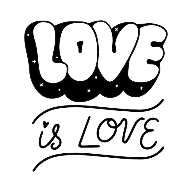 Plik wektorowy miłość to miłość napis wektor slogan praw lgbt
