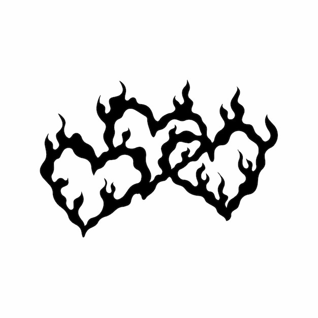 Miłość W Ogniu Symbol Logo Tattoo Design Wzornik Ilustracji Wektorowych