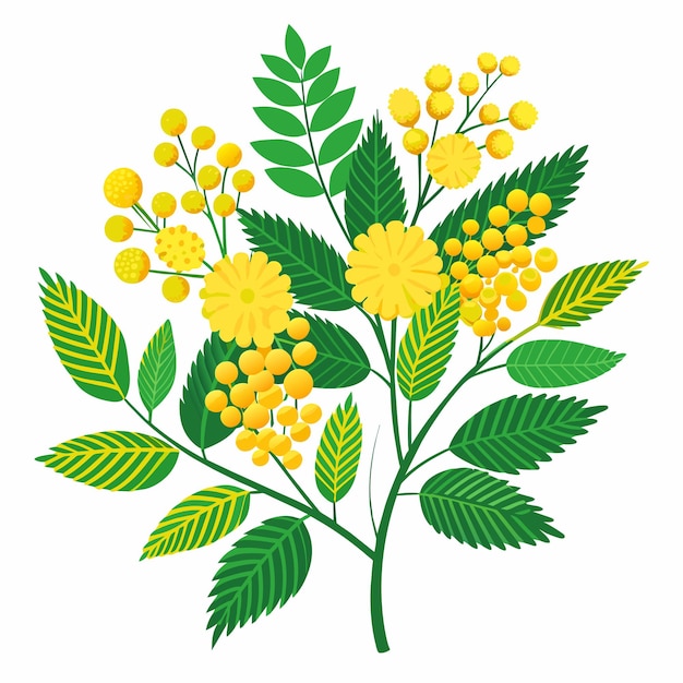 Plik wektorowy mimosa floral flower vector illustration