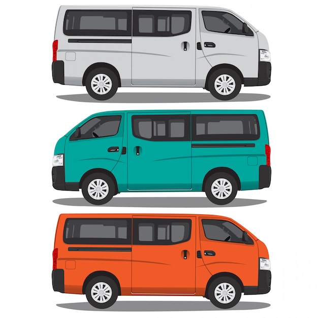 Minibus Wektorowa Ilustracja Odizolowywająca Na Białego Tła Pełnym Editable Formacie
