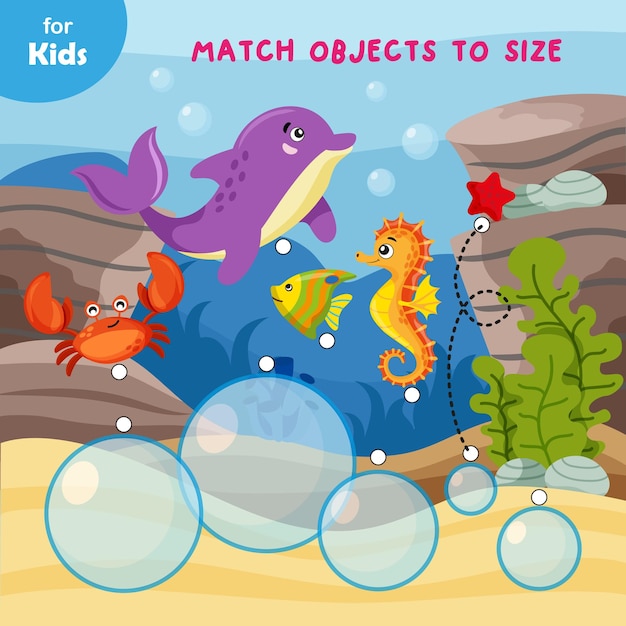 Minigra dla dzieci wybierz odpowiedni rozmiar bańki dla każdego zwierzęcia