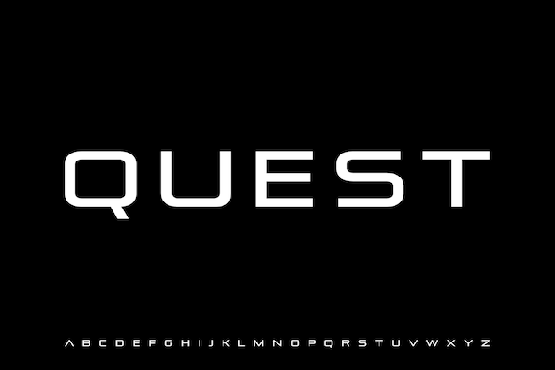 Minimal Quest Creative Vector Sans Serif Alfabet Font Design